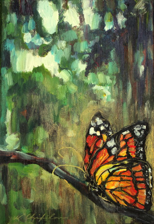 Peinture intitulée "Into the wood, butt…" par Nathalia Chipilova, Œuvre d'art originale, Acrylique