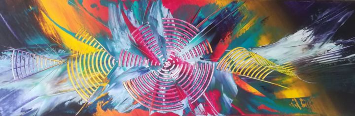 Peinture intitulée "Fusionisme" par Trä  Abstract Painting, Œuvre d'art originale, Acrylique