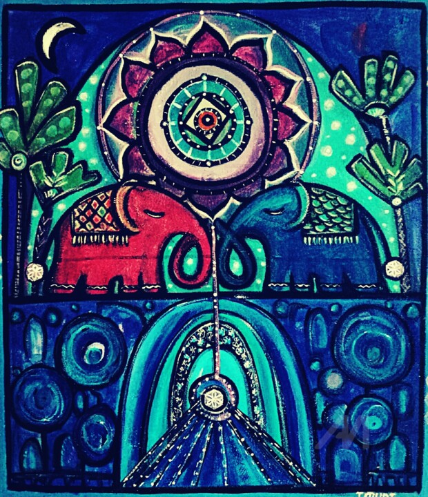 Painting titled "Bloom in Love" by Imuni, Original Artwork, Acrylic