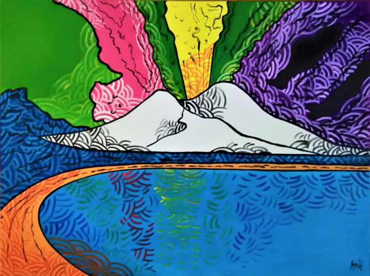 Vesuvio in eruzione 绘画, 23.6x31.5 in