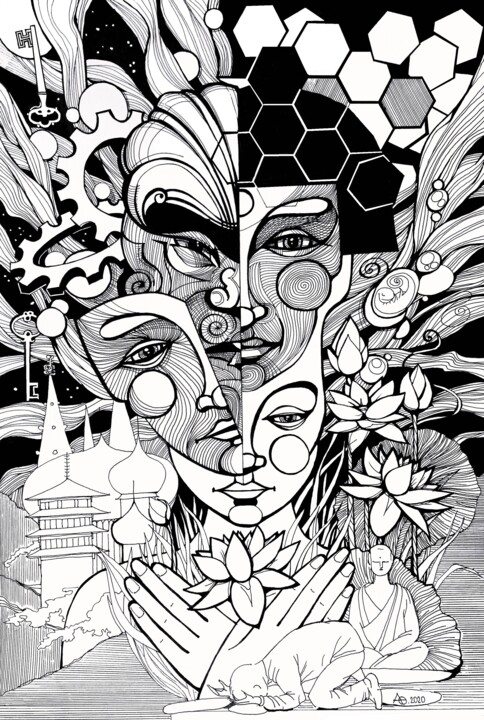 绘画,  18.9x13 in 