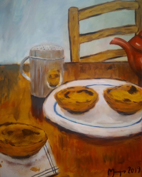 Malarstwo zatytułowany „Pastéis de Belém” autorstwa Sérgio Marques, Oryginalna praca, Olej