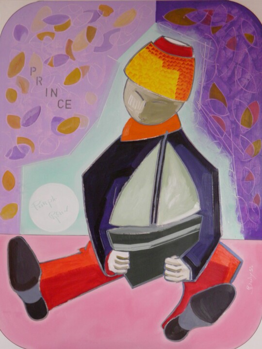 Prince (purple Rain ) 绘画, 45.7x35 in