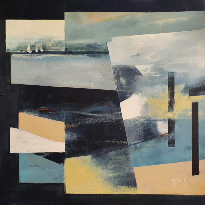 Peinture intitulée "Ocres marines" par Fanou Montel, Œuvre d'art originale, Acrylique