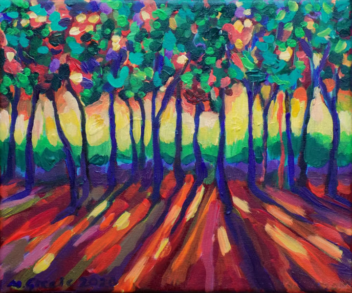 Little enchanted forest 绘画, 9.8x11.8 in