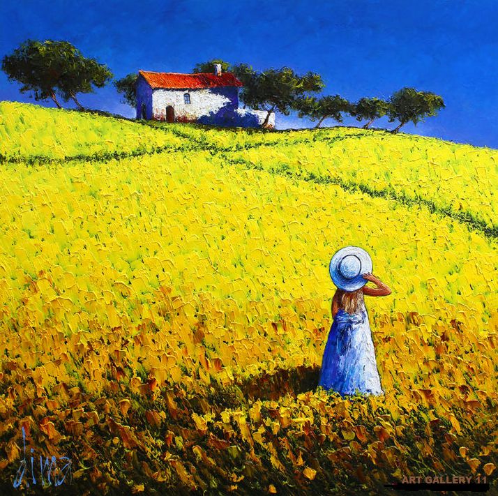 Pintura intitulada "Tuscany" por Dima Dmitriev, Obras de arte originais, Óleo
