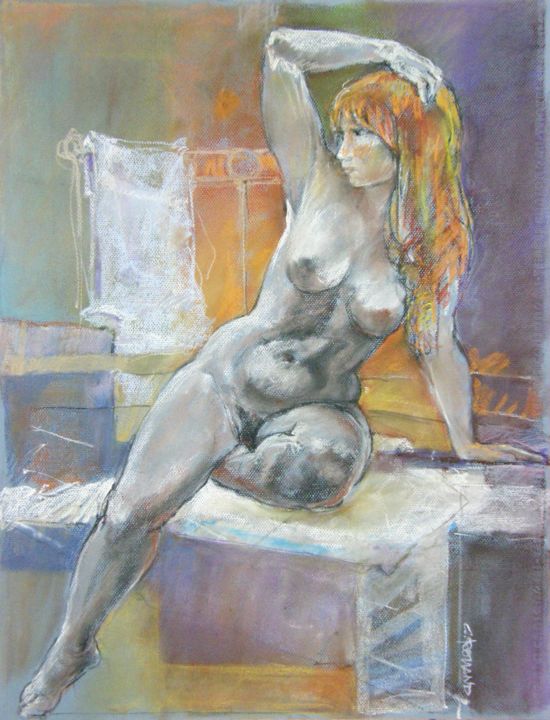 Dessin intitulée "craie 2000 3" par Christian Rolland, Œuvre d'art originale, Craie