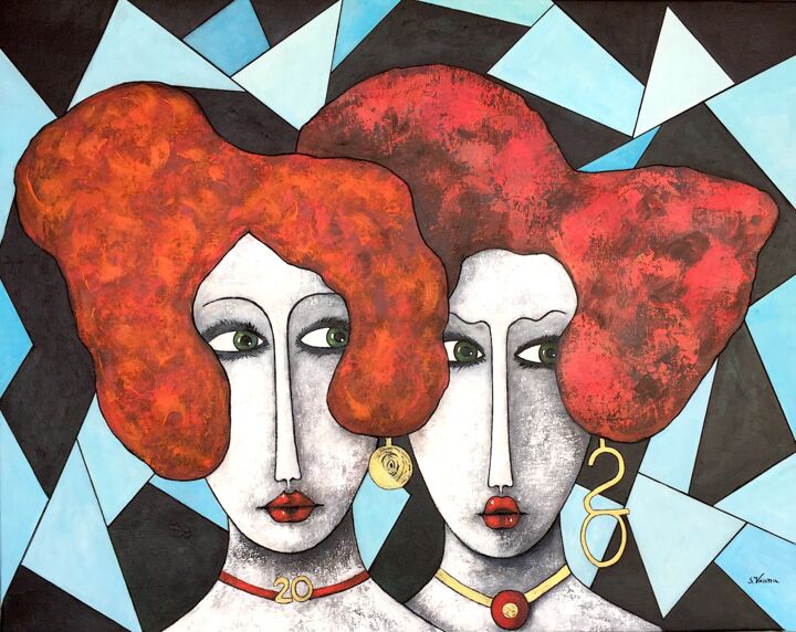 Peinture intitulée "Vingt'Age" par Salette Viana, Œuvre d'art originale, Acrylique