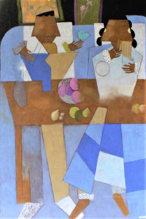Petits Amoureux Cubistes à l'oiseau bleu
