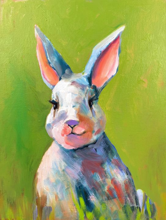 ★Original ART  ‘RABBIT' Rabbit Painting Hare Watercolor Wall Art Original Animal