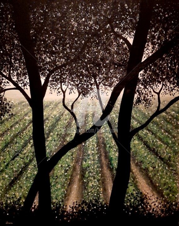 Arbres noirs Painting, 31.9x25.6 in