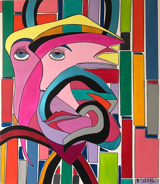Peinture intitulée "Cache cache" par Philippe Seigle, Œuvre d'art originale, Acrylique