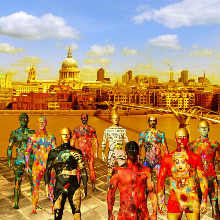 Digital Arts titled "Worshiping the Temp…" by Gordon Coldwell, Original Artwork, Digital Painting