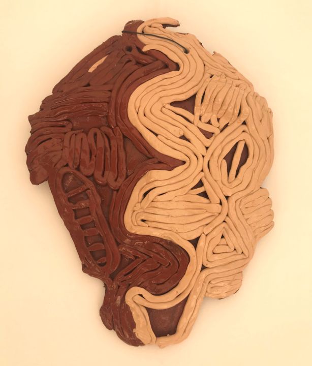Sculpture titled "The dual one" by Simona Pavlova, Original Artwork, Clay