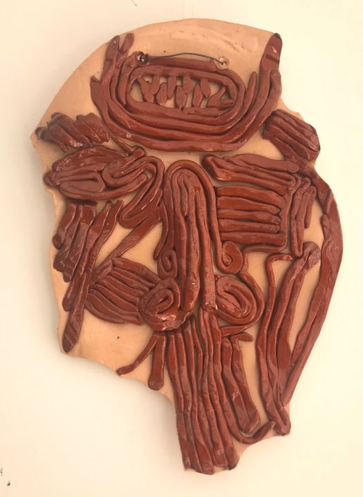 Sculpture titled "The cut one" by Simona Pavlova, Original Artwork, Clay