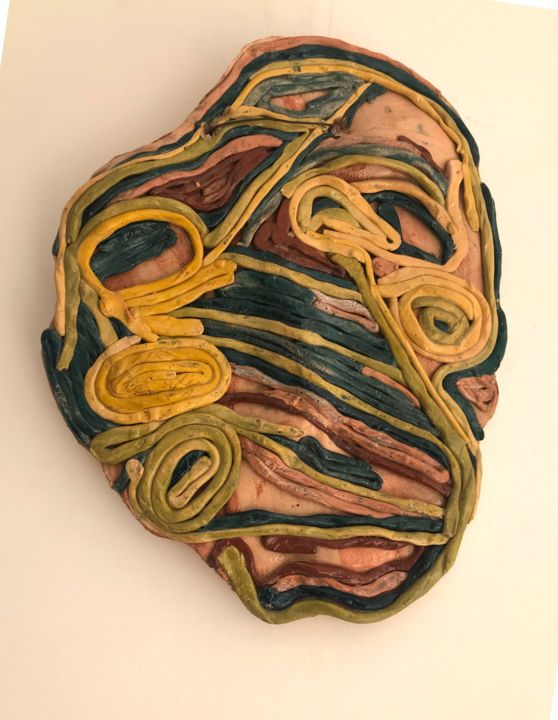 Sculpture titled "The awry one" by Simona Pavlova, Original Artwork, Clay