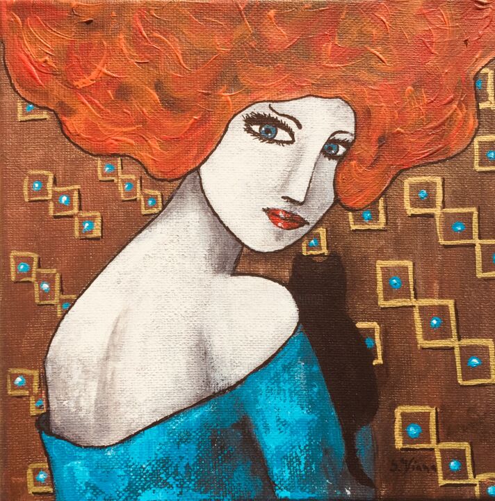Peinture intitulée "Kelly" par Salette Viana, Œuvre d'art originale, Acrylique Monté sur Châssis en bois
