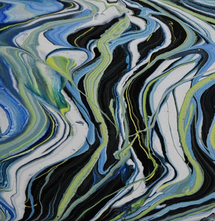 Painting titled "unique waves" by Azhar A, Original Artwork, Acrylic