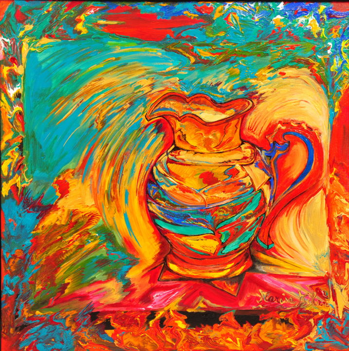 Painting titled "L' Accoglienza" by Marisa Milan, Original Artwork, Acrylic