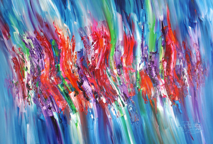 Purple Pink Flowery XL 2 绘画, 41.3x61 in