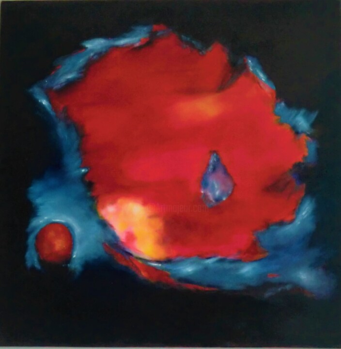 Peinture intitulée "Masque Nébuleux" par Sylvie Tricard, Œuvre d'art originale, Huile Monté sur Châssis en bois