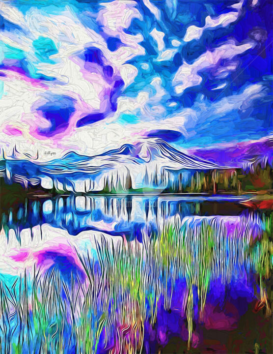 Arte digital titulada "Mountain lake" por Nenad Vasic Kiklop99, Obra de arte original, Pintura Digital