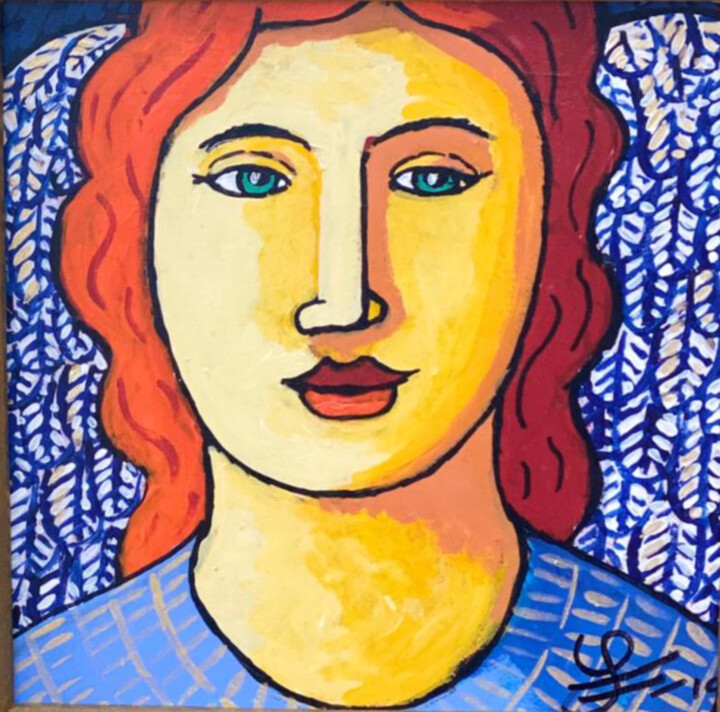Painting titled "Angel" by Jacques Tange, Original Artwork, Acrylic