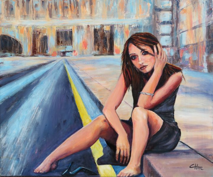 Peinture intitulée "EN GALERE" par Chantal Martin (chm), Œuvre d'art originale, Acrylique