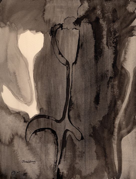 "Tulips in Sepia" başlıklı Tablo Janel Bragg tarafından, Orijinal sanat, Mürekkep