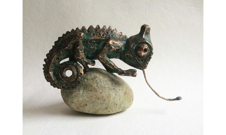 Chameleon 雕塑, 9.8x11.8 in