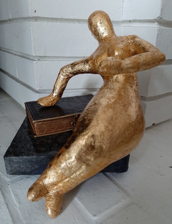 Sculptuur getiteld "Lecture" door Jean-Marc Serieys, Origineel Kunstwerk, Metalen