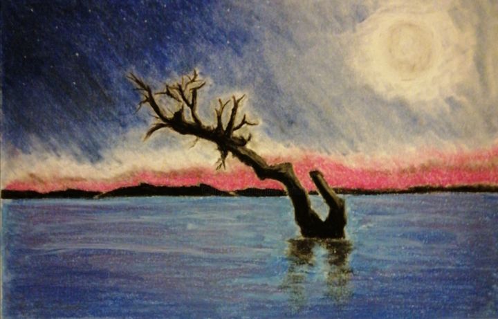 Drawing titled "O Tronco" by João Bernardo, Original Artwork, Pastel
