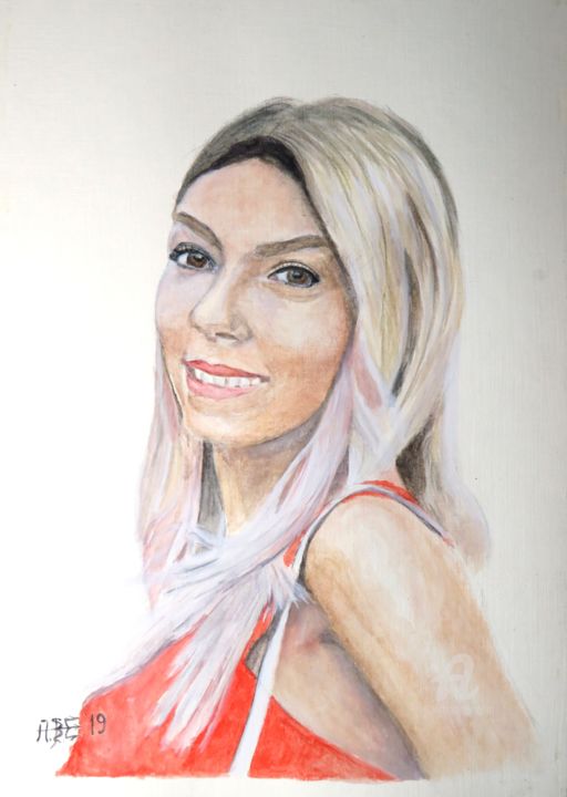 Painting titled "Watercolor portrait…" by Alexey Vladimirovich Esaulenko, Original Artwork, Watercolor