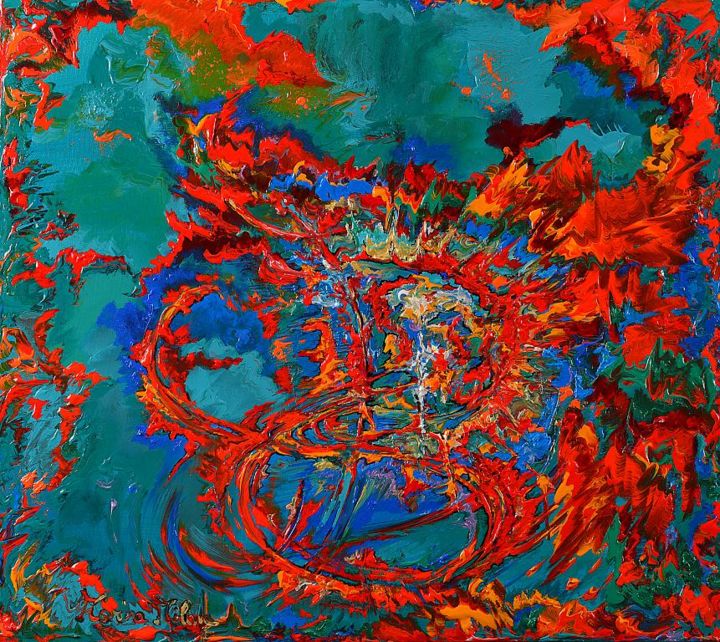 Painting titled "Il segno" by Marisa Milan, Original Artwork, Acrylic