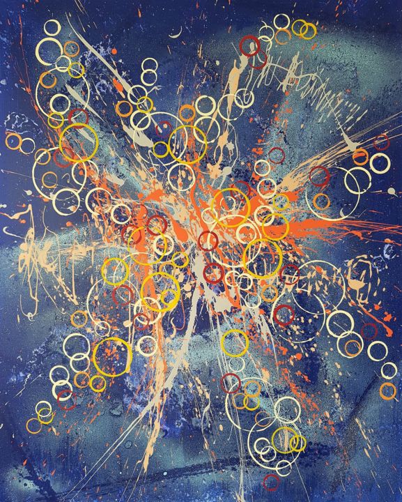 Peinture intitulée "N° 20.81 Oxygène" par Isa-L, Œuvre d'art originale, Acrylique Monté sur Châssis en bois