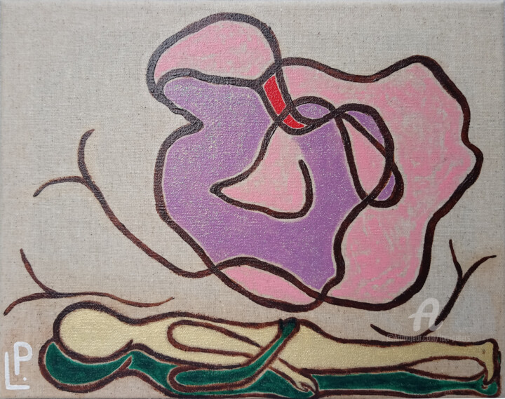 Rose im Garten 绘画, 9.5x12 in
