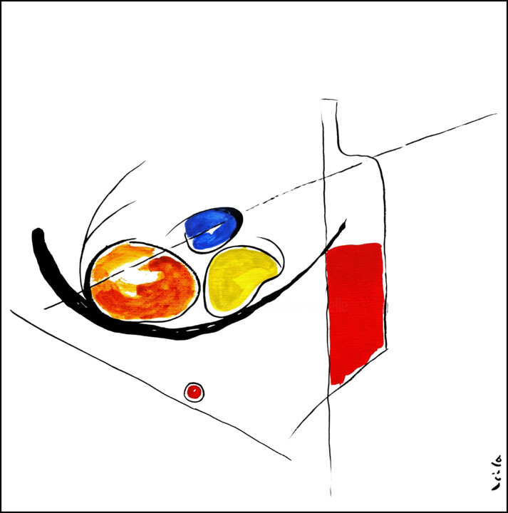 Red fruit juice 绘画, 11.8x11.8 in