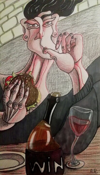 A frequenter. 图画, 16.5x9.7 in