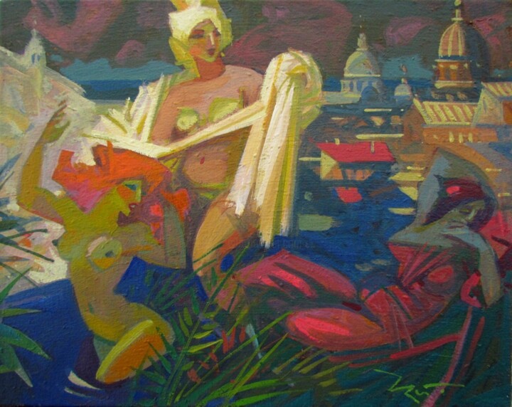 Жаркое лето в Риме 绘画, 15.8x19.7 in