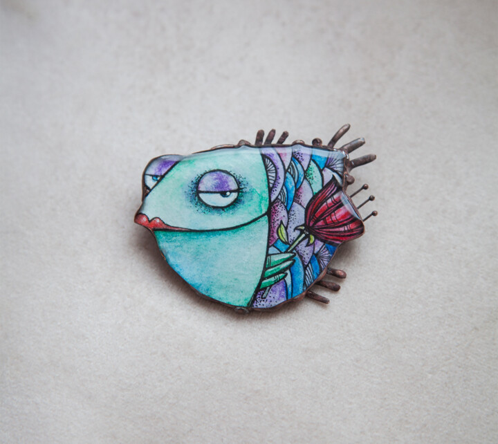 Design getiteld "Brooch "Isolde in L…" door Elena Dodoka, Origineel Kunstwerk, Accessoires