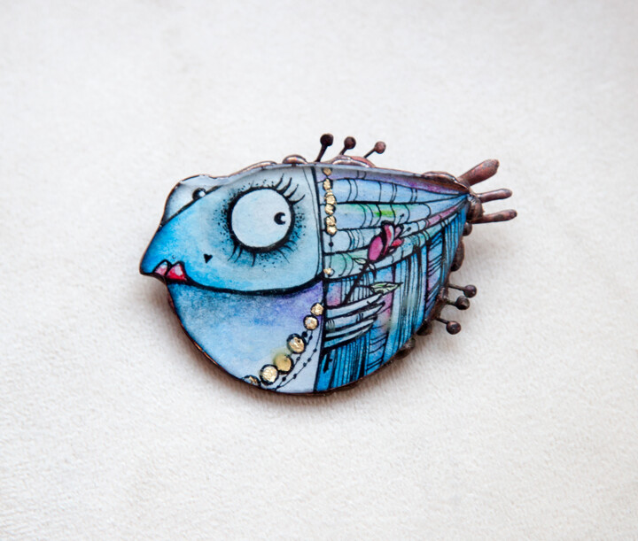 Design getiteld "Brooch "First date"" door Elena Dodoka, Origineel Kunstwerk, Accessoires
