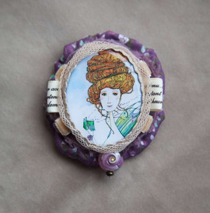 Design getiteld "Brooch "Violet mood"" door Elena Dodoka, Origineel Kunstwerk, Accessoires