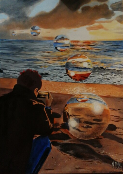 Peinture intitulée "La preuve qu'elles…" par Manu Surreabulliste, Œuvre d'art originale, Huile Monté sur Châssis en bois