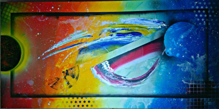 Peinture intitulée "The big bang theory" par Versus, Œuvre d'art originale, Acrylique