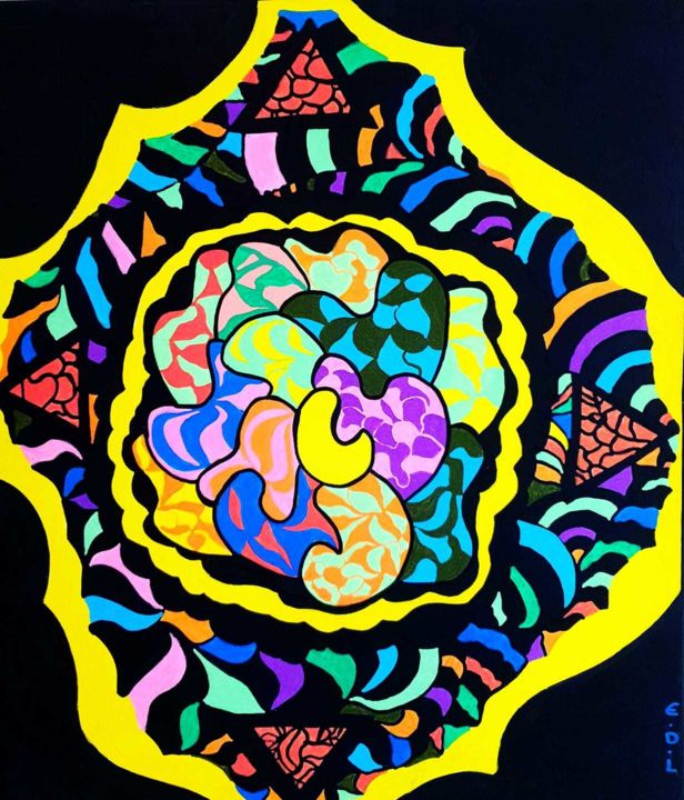 Painting titled "Primasque Nascentiu…" by Emilie D'Andréa, Original Artwork, Acrylic