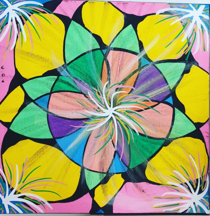 Painting titled "Rosea" by Emilie D'Andréa, Original Artwork, Acrylic