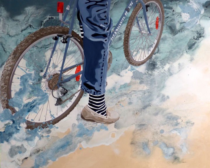 "vélo douanier" 绘画, 28.7x36.2 in