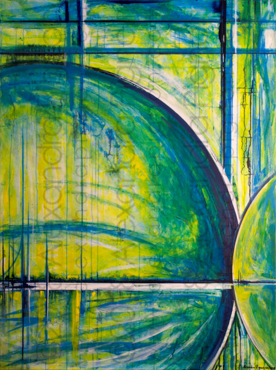 Painting titled "Out Of Sync - 2018" by Alexandra Pignon, Original Artwork, Acrylic Mounted on Wood Stretcher frame