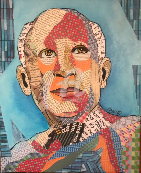 Collages intitolato "My name is Picasso" da Annie Predal, Opera d'arte originale, Collages