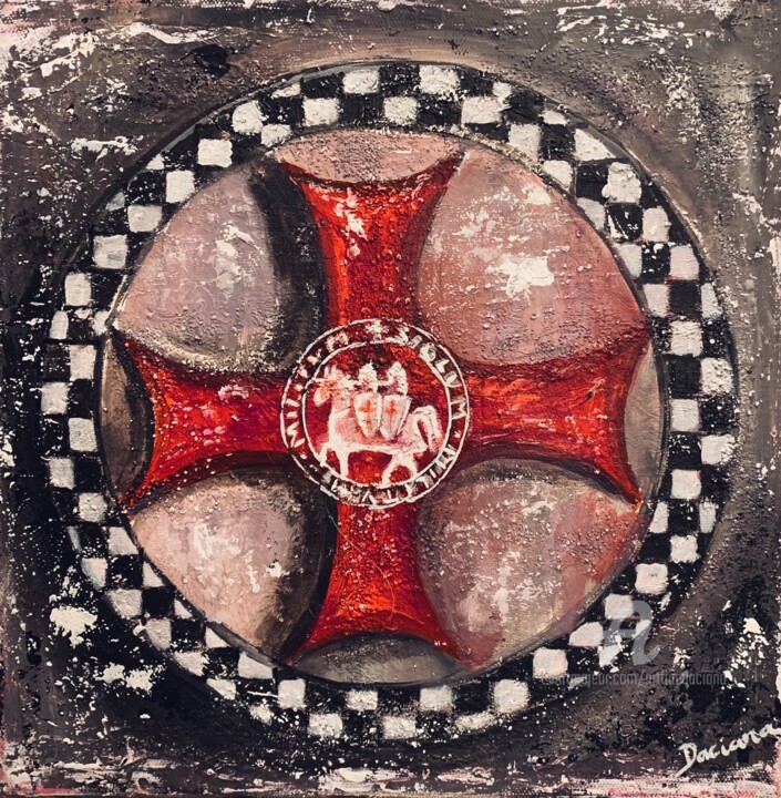 Malerei mit dem Titel "Memorum Crucis" von Daciana, Original-Kunstwerk, Acryl